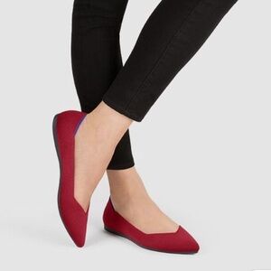 EUC Rothy’s The Point Flat in Chili Red, sz 8.5